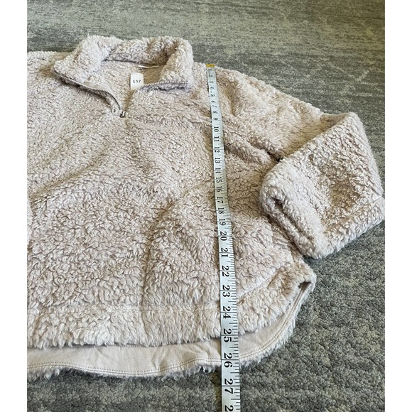 Gap Womens L Jacket Pink Sherpa Pullover 1/4 Zipper Soft Fluffy NWT M9 - Picture 5 of 9